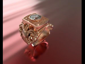 мужское кольцо 3D Модель