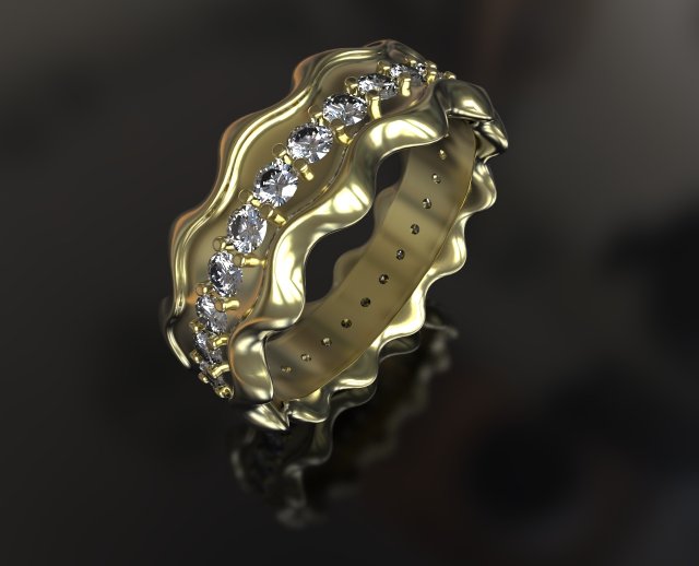 ring with diamonds 3D Модель .c4d .max .obj .3ds .fbx .stl .blend