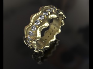 ring with diamonds 3D मॉडल