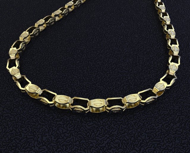 gold chain 3D 模型 .c4d .max .obj .3ds .fbx .stl .blend 