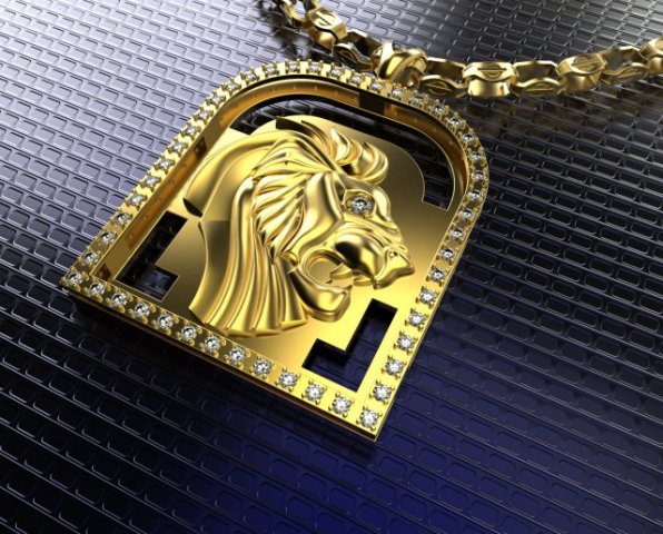 pendant of a lion 3D Model .c4d .max .obj .3ds .fbx .stl .blend 