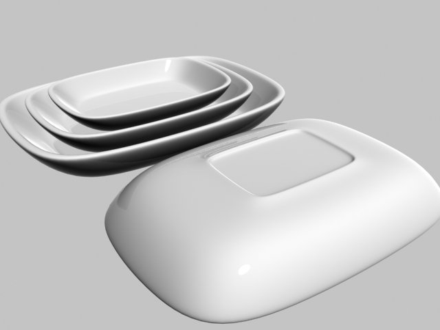 a set of plates 3D Model .c4d .max .obj .3ds .fbx .stl .blend 