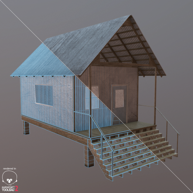 weathered beach shack Modèle 3D .c4d .max .obj .3ds .fbx .stl .blend 