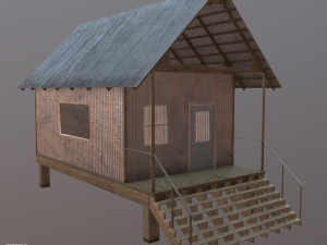 weathered beach shack Modèle 3D