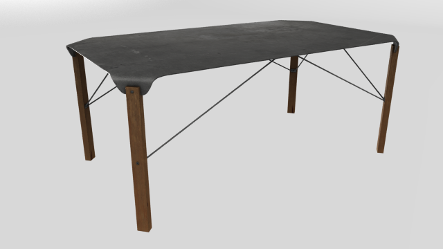 industrial metal table 3D-Modell .c4d .max .obj .3ds .fbx .stl .blend 