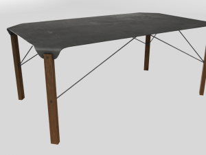 industrial metal table 3D Model