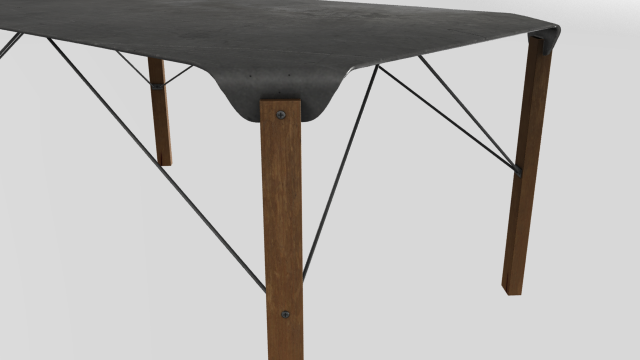 industrial metal table 3D in 3DExport