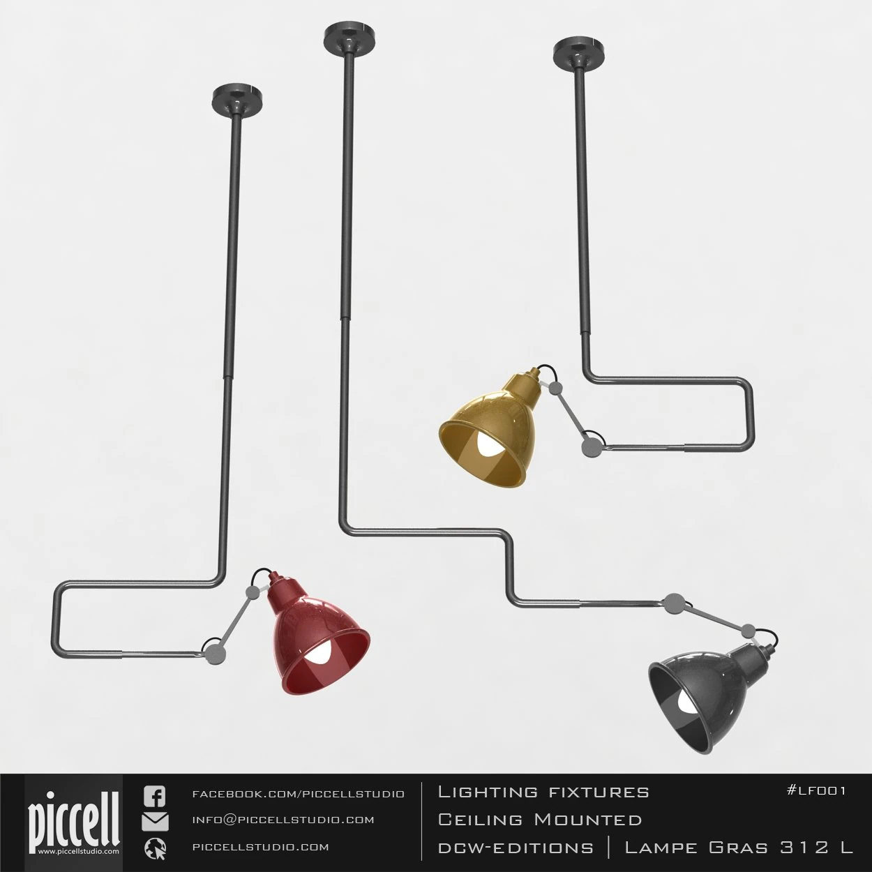 ceiling lighting - dcw edition lampe gras 312l 3D Model .c4d .max .obj .3ds .fbx .stl .blend 