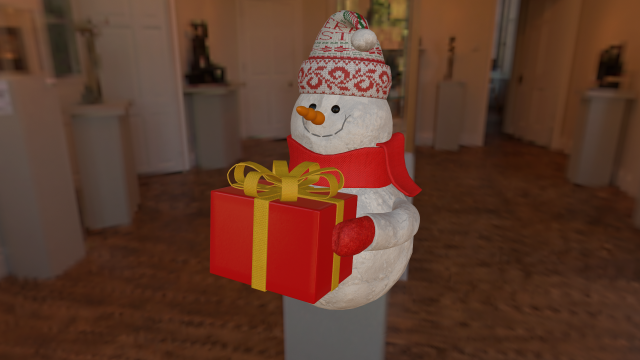 christmas snowman 3D Модель .c4d .max .obj .3ds .fbx .stl .blend 