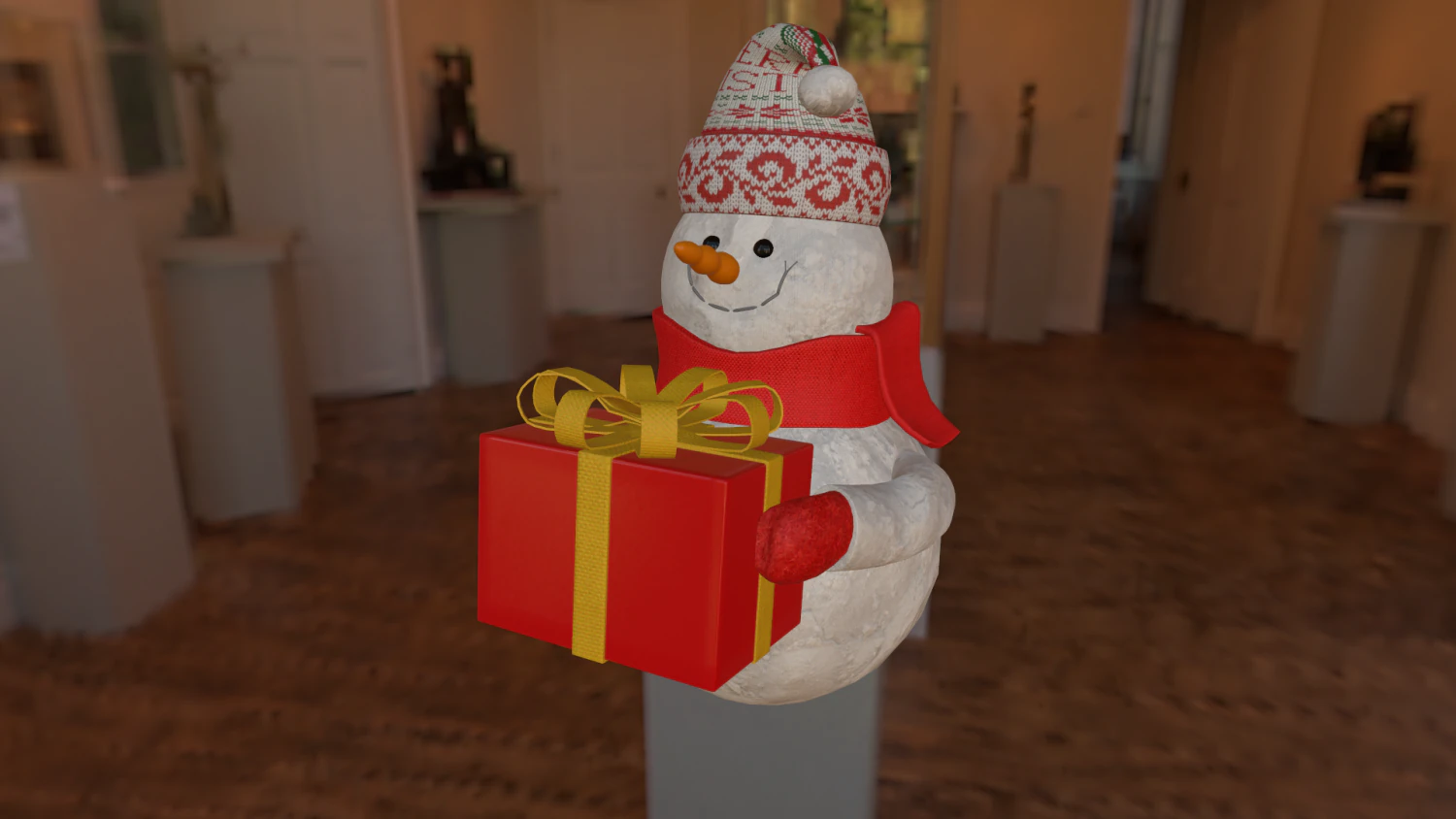 christmas snowman 3D Model .c4d .max .obj .3ds .fbx .stl .blend 