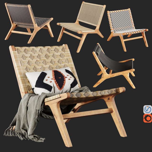 hemase armchairs collection no1-5 nairobi garden Modelo 3D .c4d .max .obj .3ds .fbx .stl .blend 
