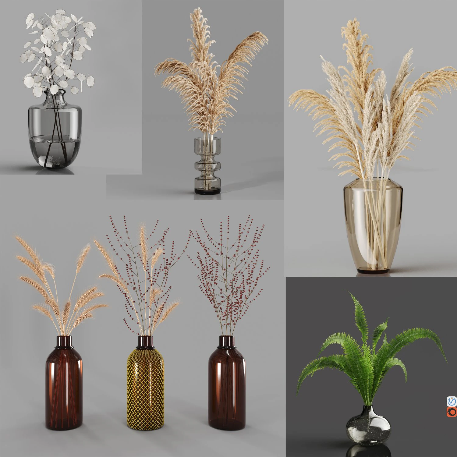 हेमेज़ संग्रह गुलदस्ता संख्या 1-5 3D मॉडल .c4d .max .obj .3ds .fbx .stl .blend 