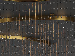 adjustable crystal string chandelier 3D Model