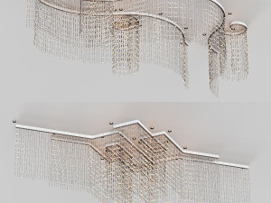adjustable crystal string chandelier 3D Model