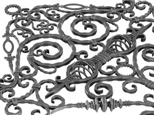 wrought iron rail clone preset 3D Model