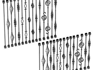 wrought iron bundle no01 railing 3D Model