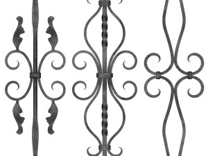 wrought iron bundle no02 railing 3D Model