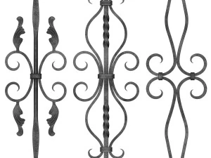 wrought iron bundle no02 railing 3D Model