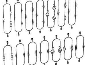 wrought iron bundle no03 railing 3D Model