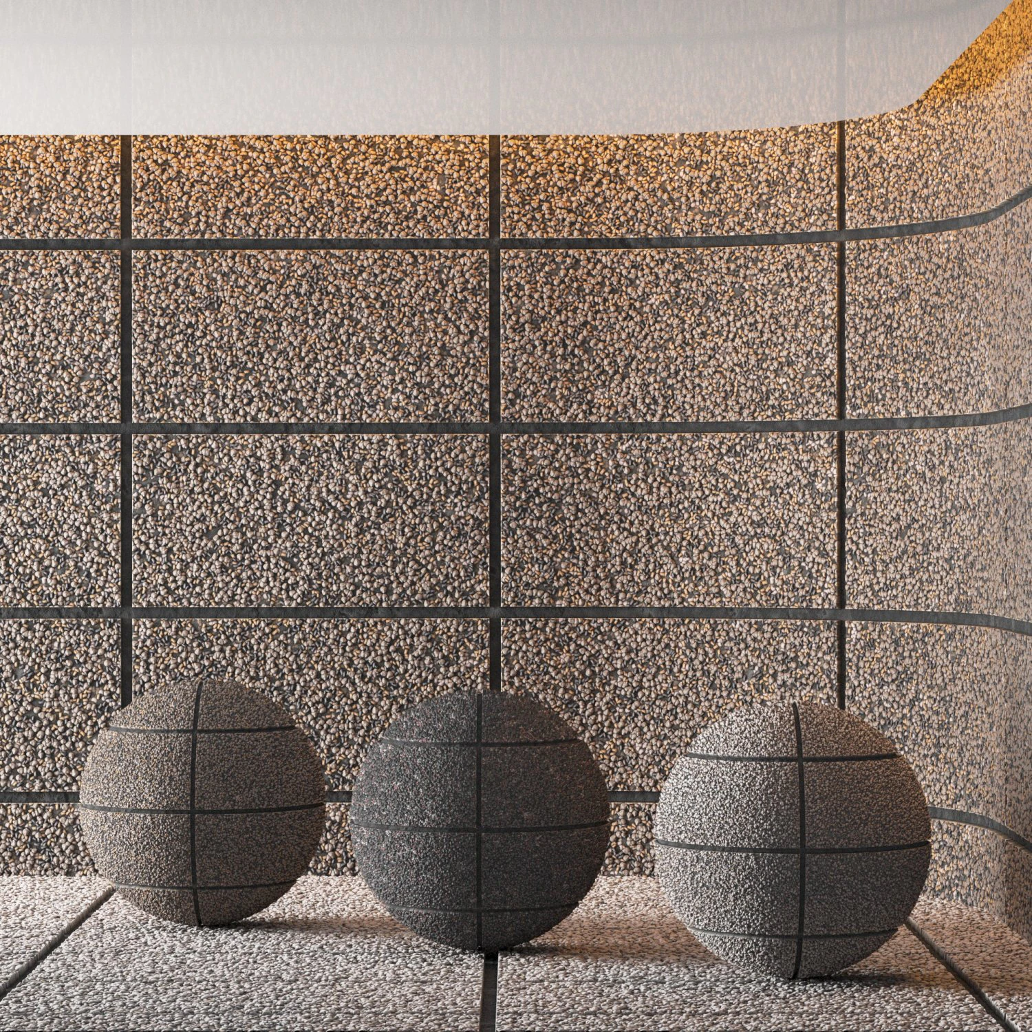 hemase mat 03 exposed aggregate concrete 3 colors CG Textures .c4d .max .obj .3ds .fbx .stl .blend 