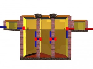 septic tank section with anti turbulence baffles 3D Model