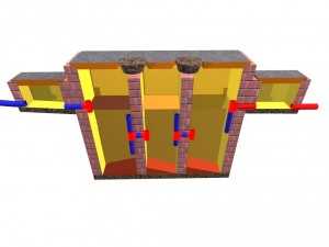 septic tank section with anti turbulence baffles 3D Model