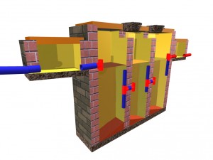 septic tank section with anti turbulence baffles 3D Model