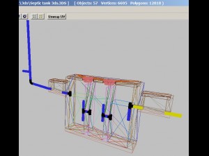 septic tank section with anti turbulence baffles 3D Model
