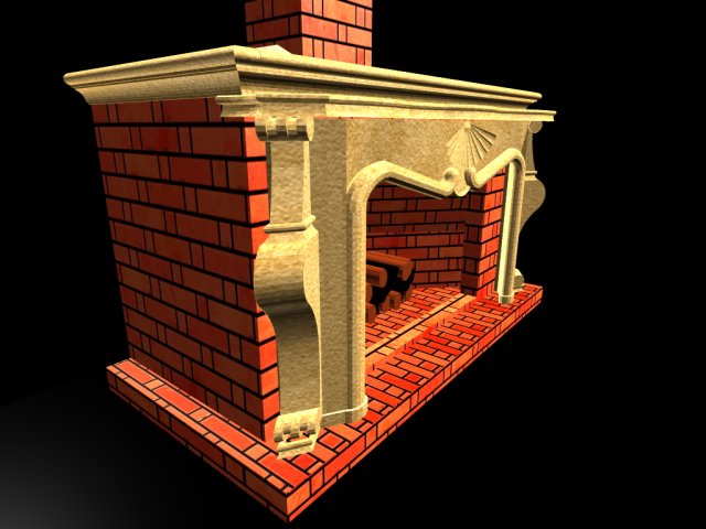 fireplace 3D Model .c4d .max .obj .3ds .fbx .stl .blend