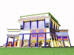 church animated model ready 3D Model