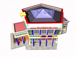 church animated model ready 3D Model