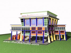 church animated model ready 3D Model