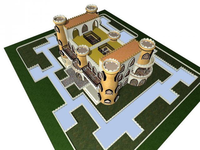 castle - animated model ready 3D 모델 .c4d .max .obj .3ds .fbx .stl .blend 
