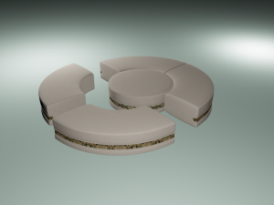high poly sofa Model 3D