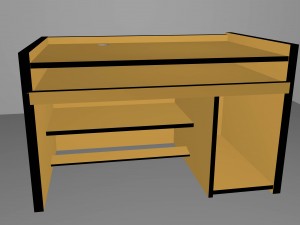 computer table 3D-Modell