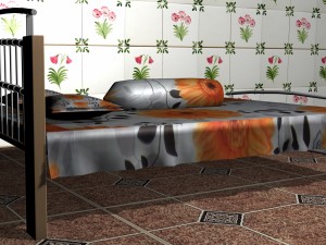bed design 2 pillow design 3D Model
