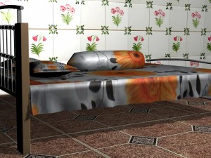 bed design 2 pillow design 3D Model