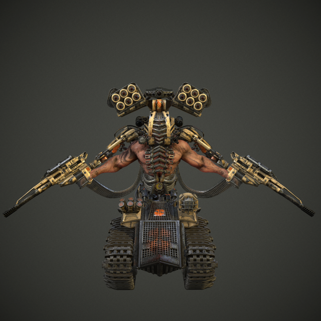 sci-fi cyborgdestroyer 3D Модель .c4d .max .obj .3ds .fbx .stl .blend 