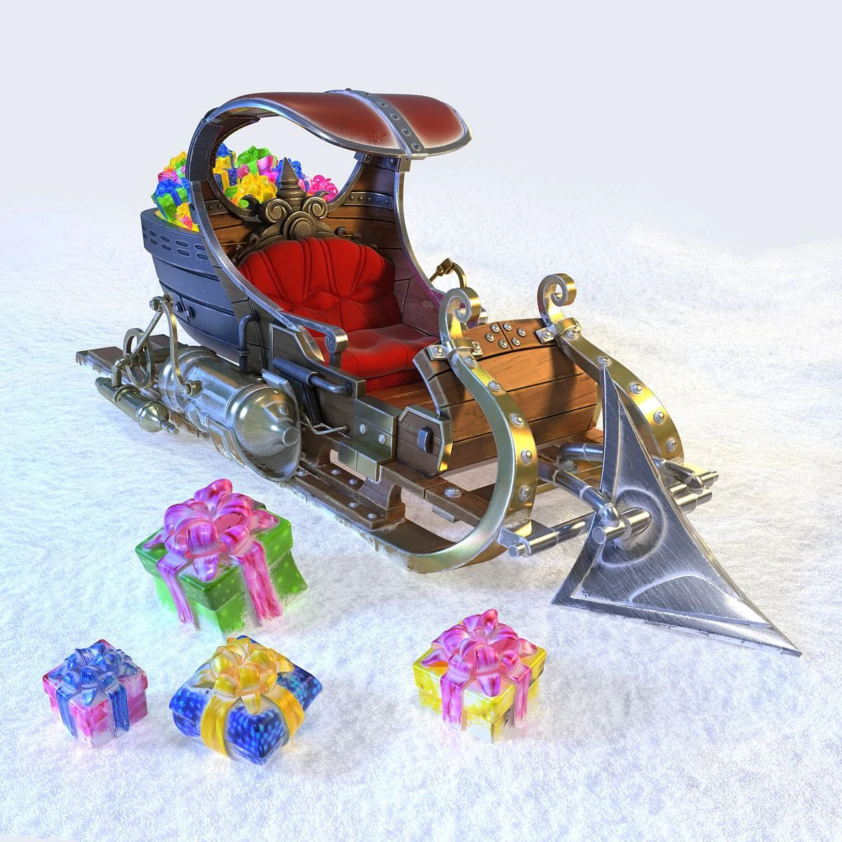 sledge 3D Model .c4d .max .obj .3ds .fbx .stl .blend 