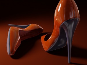 womens red shoes 3D Модель