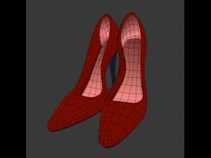 womens red shoes 3D Model