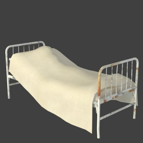 hospital bed 3D Model .c4d .max .obj .3ds .fbx .stl .blend 