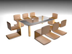 table with chair 3D Model