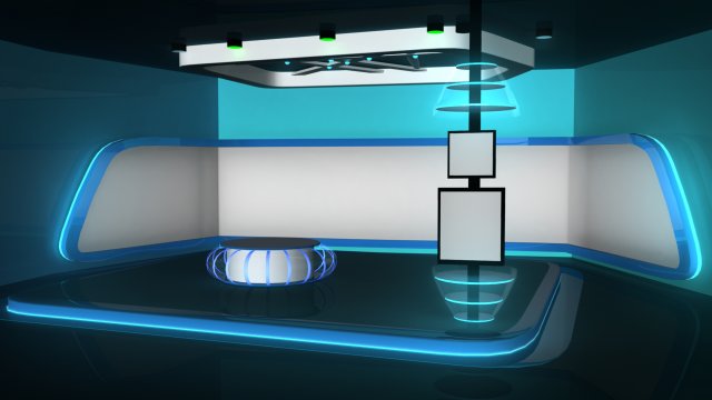 news room studio Model 3D .c4d .max .obj .3ds .fbx .stl .blend 