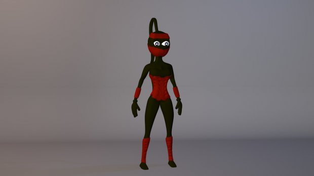 ninja girl-woman 3D Model .c4d .max .obj .3ds .fbx .stl .blend 