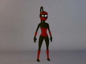 닌자 소녀-여자 3D 모델