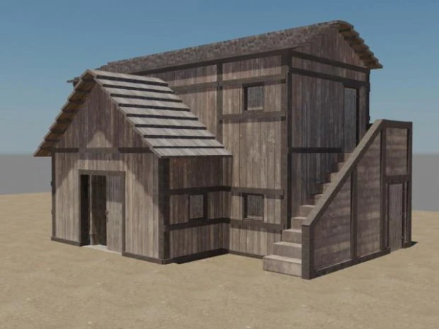 wooden house 3D Model .c4d .max .obj .3ds .fbx .stl .blend 