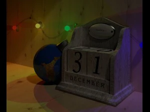 drewniany kalendarz 31 grudnia Model 3D