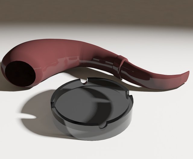 ashtray and tube 3D Модель .c4d .max .obj .3ds .fbx .stl .blend 