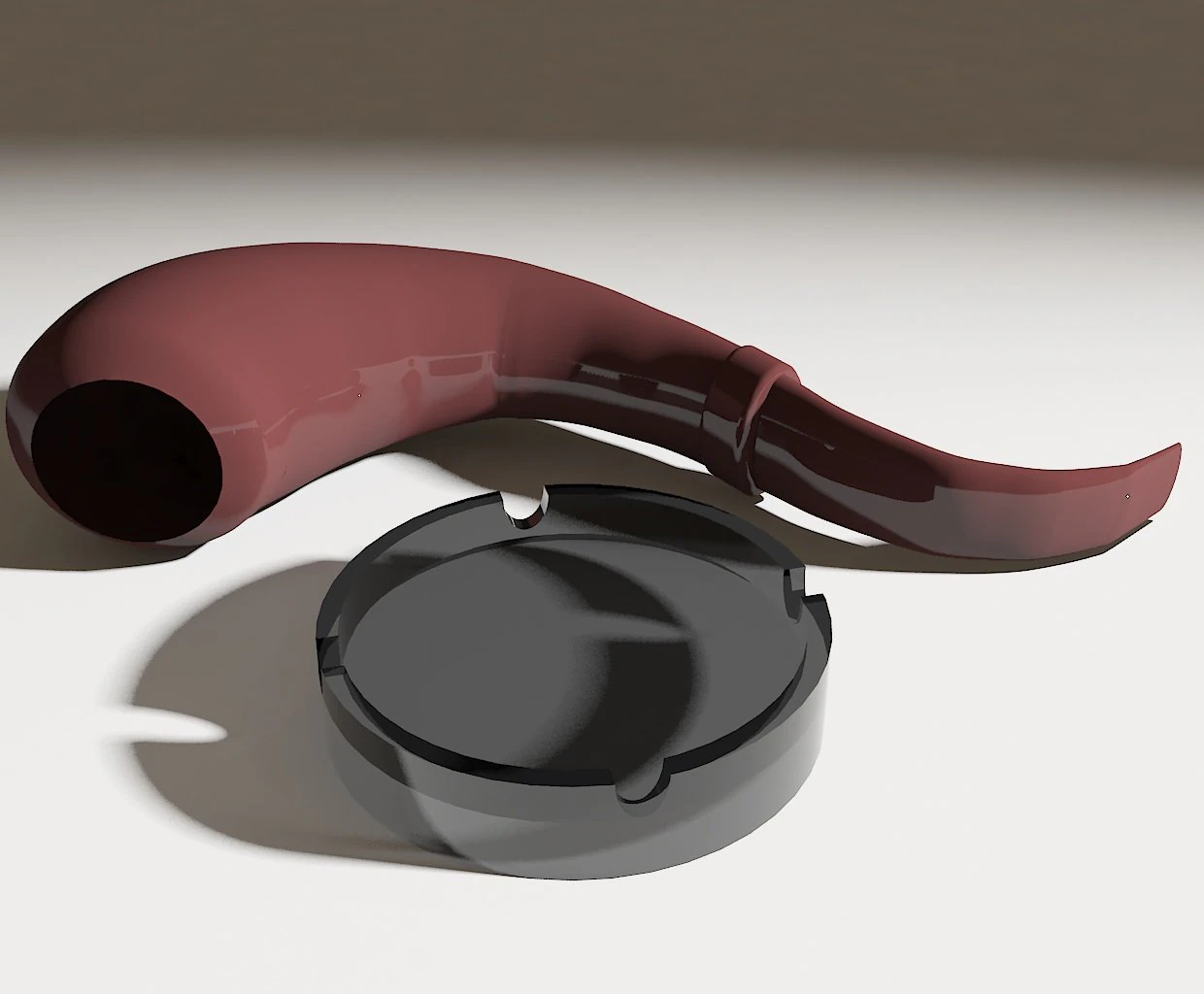 ashtray and tube 3D Model .c4d .max .obj .3ds .fbx .stl .blend 